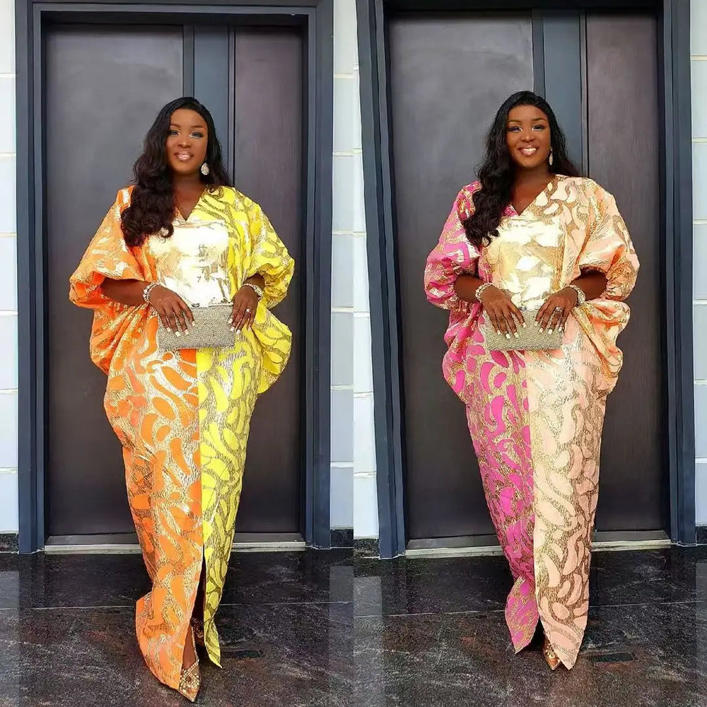 New Arrival african dresses for woman jacquard elegant african dresses Plus Size turkey dresses for women luxury Beauty hair & fashionfj
