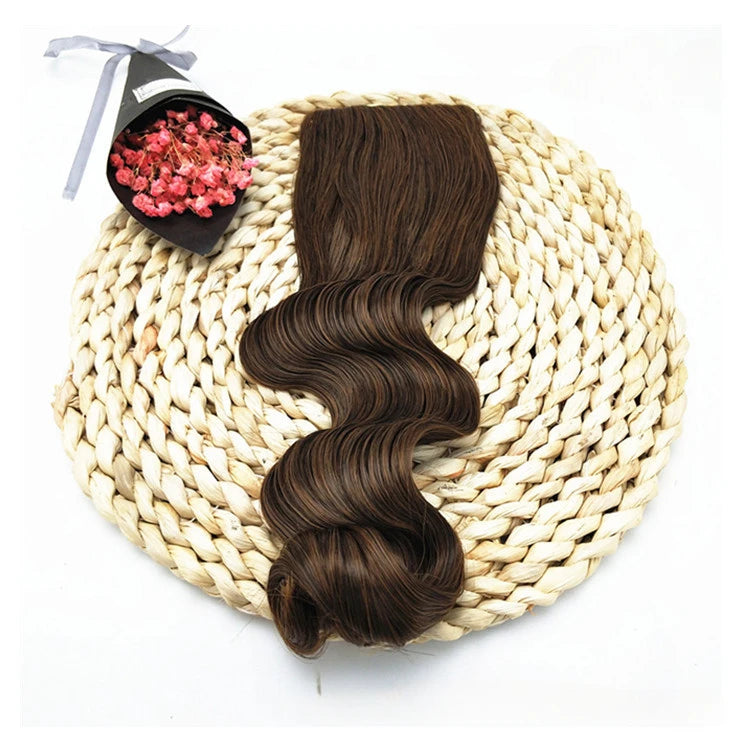 Fashion Vintage Wavy Wig Bangs Hat for Women Hair Extension Long Curly Wigs Space Hair Bun Surround Headband for Daily Use