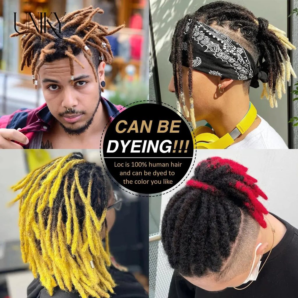 60 Strands Dreadlock Extensions For Men/Women  Afro Kinky Straight 100% Human Hair Handmade Loc Extensions Hair Braids Crochet Beauty hair & fashionfj