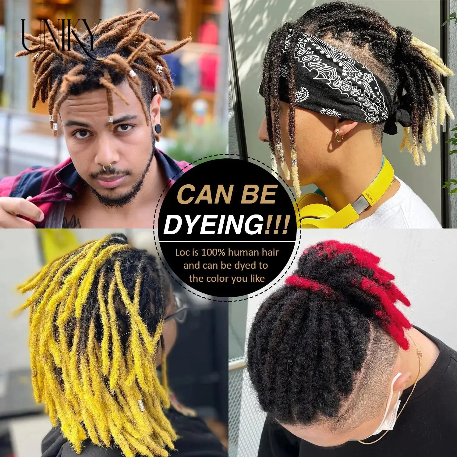 60 Strands Dreadlock Extensions For Men/Women  Afro Kinky Straight 100% Human Hair Handmade Loc Extensions Hair Braids Crochet Beauty hair & fashionfj