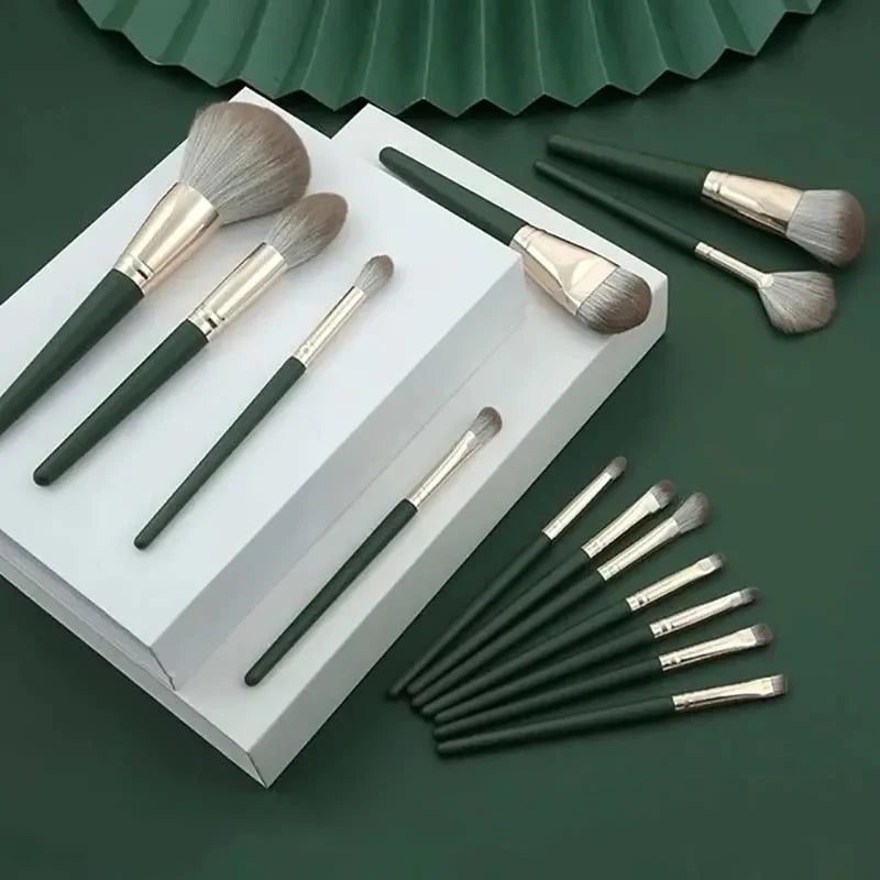 14Pcs Makeup Brushes Soft Fluffy Cosmetic Powder Eye Shadow Foundation Blush Blending Beauty Make Up Brush With Powder Puff Idea Beauty hair & fashionfj