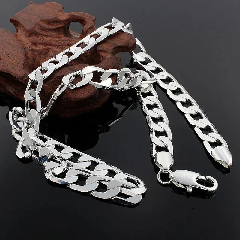 925 Sterling Silver Necklace For Men's women 16/18/20/22/24 Inches Classic 6MM Chain Luxury Jewelry Wedding Christmas Gifts Beauty hair & fashionfj