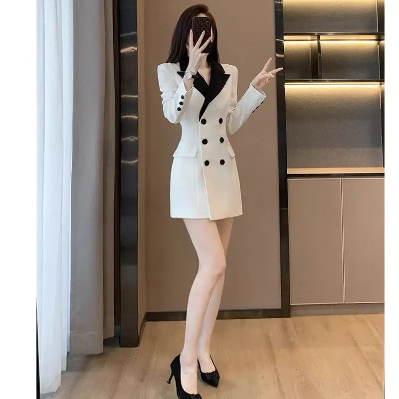 Long-sleeved Waisted Suit Dress for Women in Spring New Commuting High-end Temperament Professional Slim Skirt Beauty hair & fashionfj