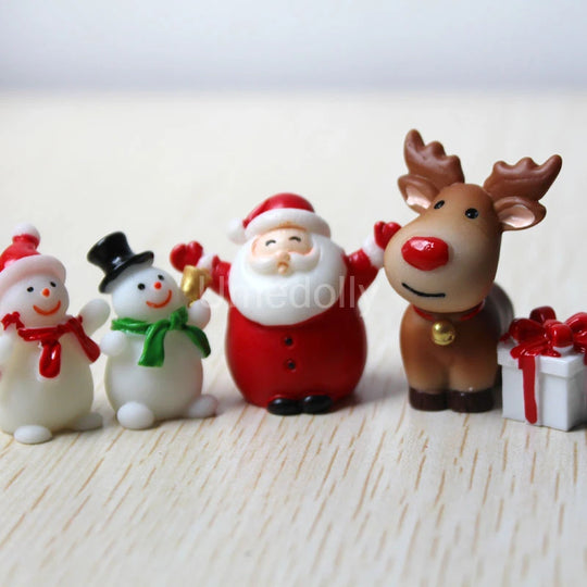 1/12 Scale Miniature Dollhouse Christmas Tree & Mini Fence Doll House X-mas Wreath Decoration Accessories Toy