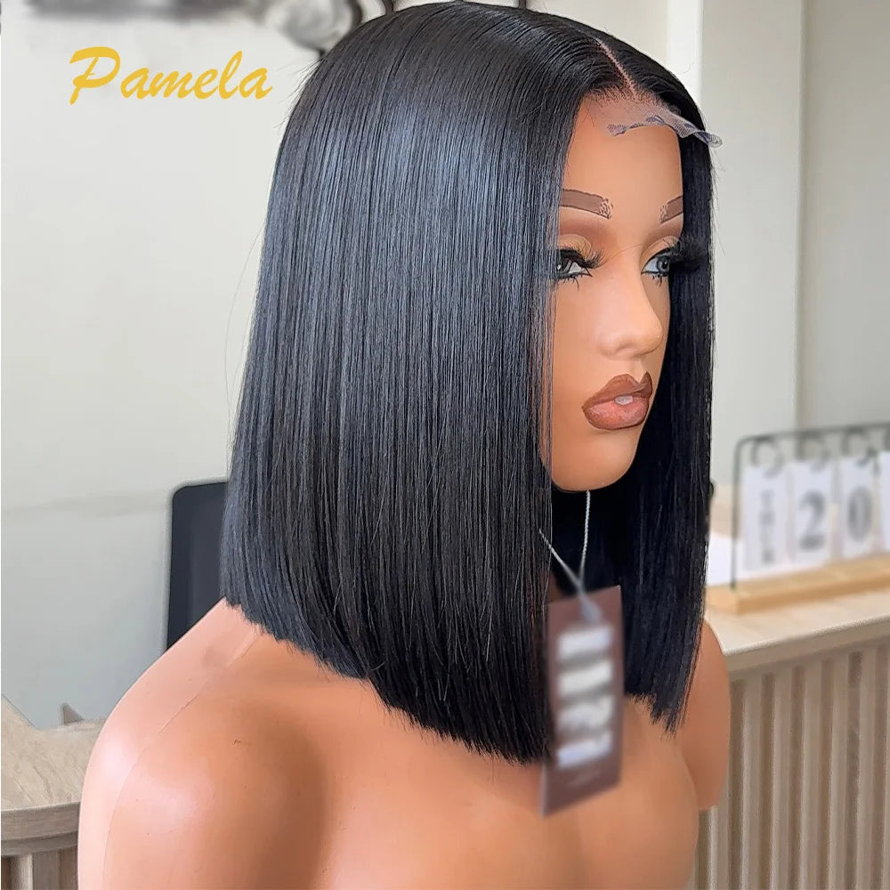 300% High Density Bone Straight Wig 4x4 5x5 Lace Closure Glueless Wigs Human Hair Wig 13x6 HD Transparent Lace Front Pre plucked Beauty hair & fashionfj