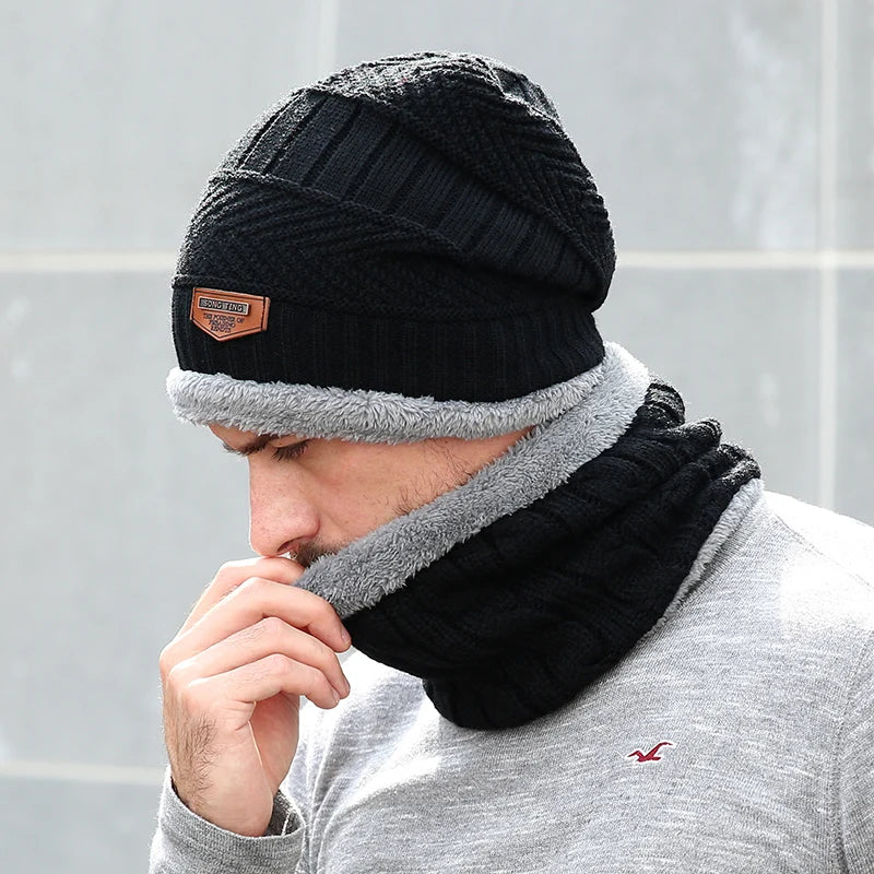 Winter Hats For Men Skullies Beanie Hat Winter Cap Men Women Wool Scarf Caps Balaclava Mask Bonnet Knitted Hat Gorras
