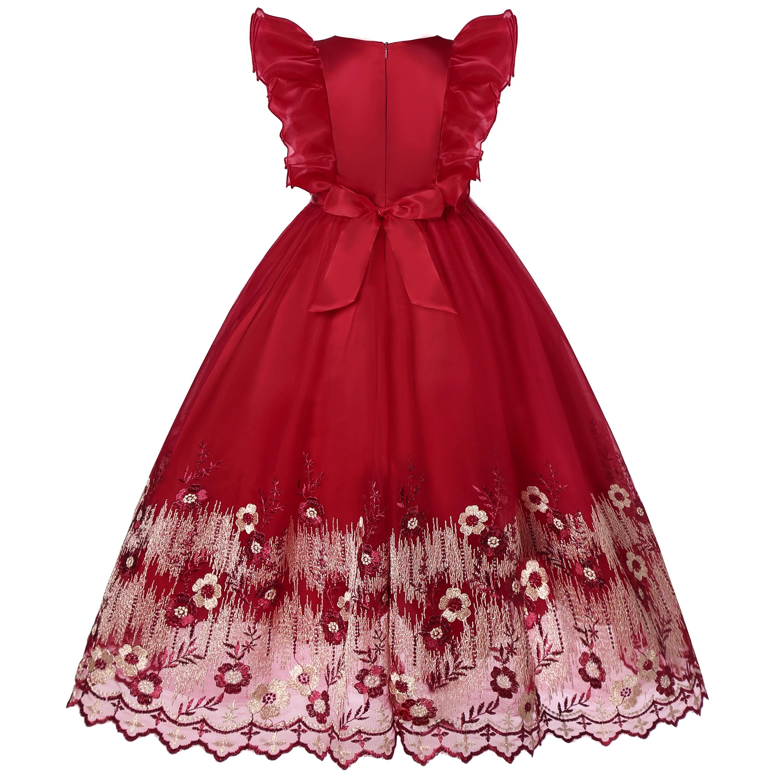 Children's New Large Children's Dress Princess Lace Embroidery Dress Flower Children Peng Peng Skirt Beauty hair & fashionfj