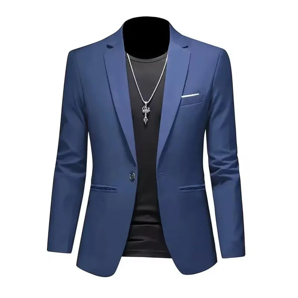 Men's Trendy Leisure Boutique Suit Jacket  Autumn Casual Business Slim Fit Non-ironing Single Button Suit Solid Formal Blouse Beauty hair & fashionfj