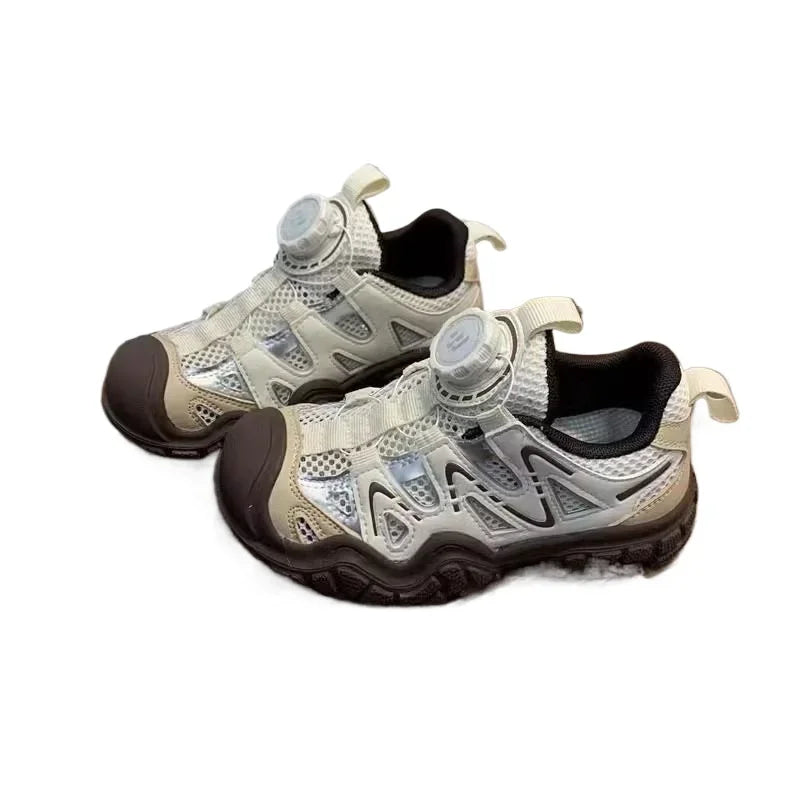 Children Casual Sneakers for Boys 2025 Summer New Fashion Korean Style Soft Anti-slippery Versatile Chic Air-mesh Sports Shoes