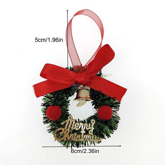 1pc 6cm Miniature Wreath Doll House Christmas Tree Wall Baking Decoration Dollhouse Access Children Toy Gift Kid Navidad 2024