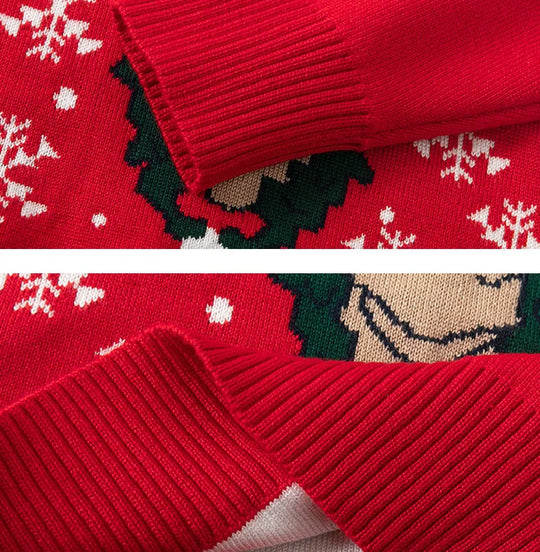 Christmas Children Knit Clothes 2023 New Kids Sweaters Boys Girls Warm Knitted Autumn Winter Toddler Cartoon Print Casual Jumper