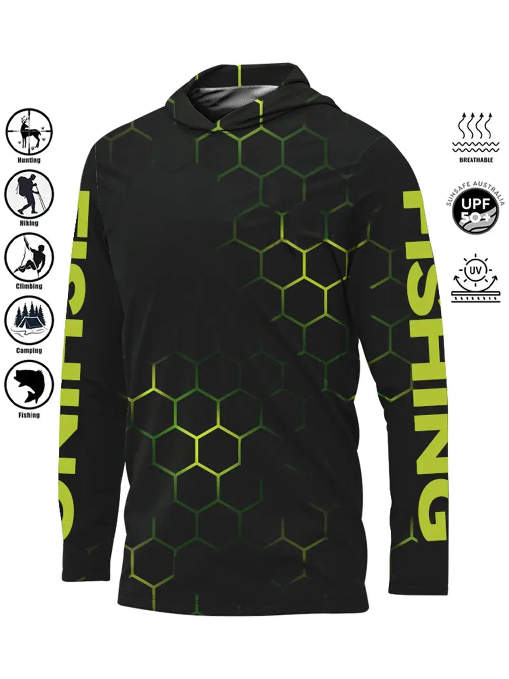Fishing Shirt Hooded Outdoor Uv Protection Large Size Man Camouflage Printing Moisture Wicking Jersey Fishing Apparel Tops Beauty hair & fashionfj