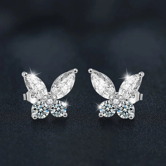 Butterfly Premium Moissanite Stud Earring for Women luxury Original 925 Sterling Silver Women's Moissanite Diamond Hoop Earrings Beauty hair & fashionfj