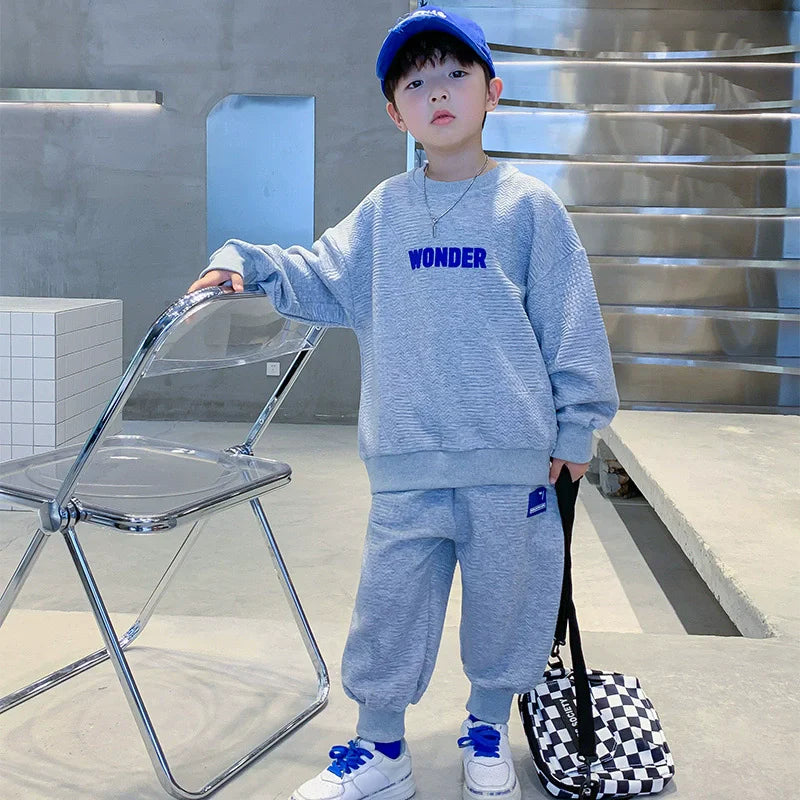 New Boys Casual Sets Boys Sports Autumn Suits Children's Spring Letter Tracksuit Kids Fashion Sweatshirts+Pants 2Pcs Outfits Beauty hair & fashionfj