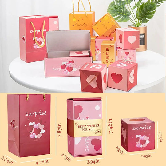 Christmas Gift Box DIY Folding Paper Box Money Pop Up Birthday Surprise Bounce Box Explosions Red Envelope Surpris Gift Box