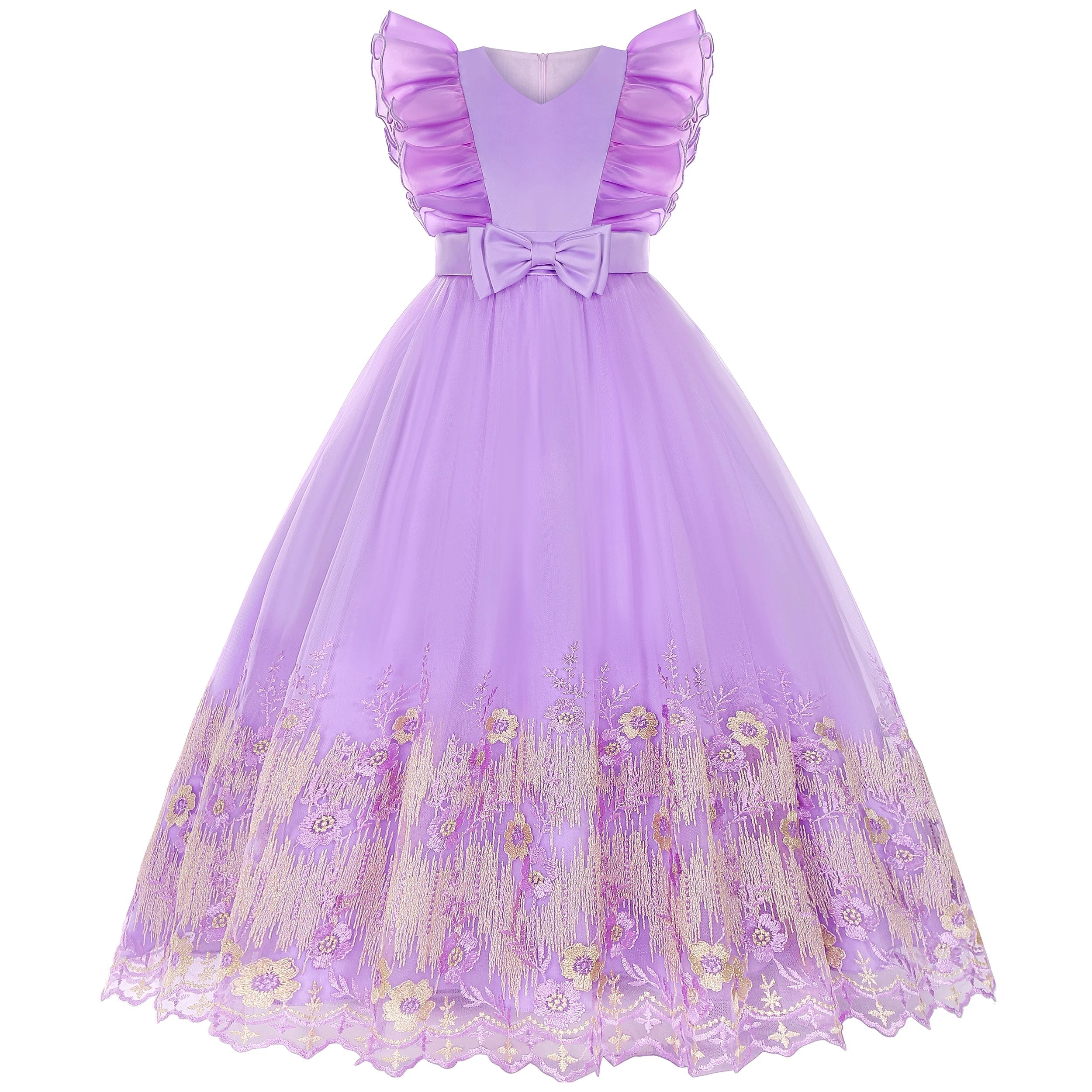 Children's New Large Children's Dress Princess Lace Embroidery Dress Flower Children Peng Peng Skirt Beauty hair & fashionfj