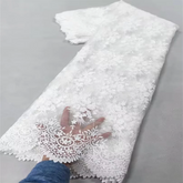 White Nigerian Lace Fabric 2023 High Quality African Net Lace Fabric With Sequins Embroidery Fabric For Wedding 5Yards Beauty hair & fashionfj