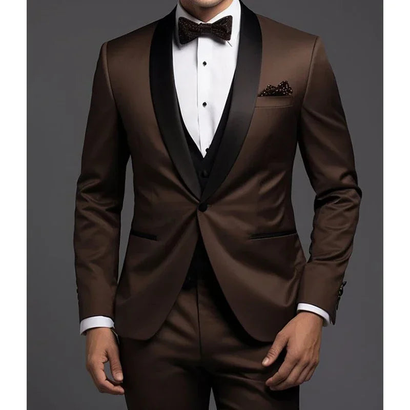 Formal Men's suit Black lapel Special Party Dress Men's Elegant Men's Dress Three piece jacket Pants vest Beauty hair & fashionfj