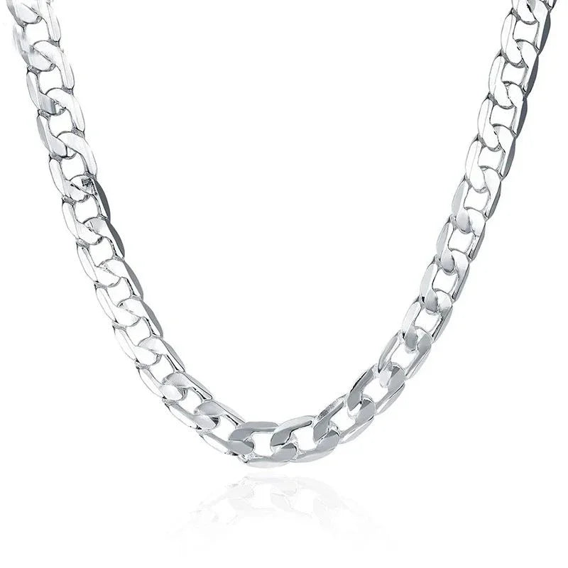 925 Sterling Silver Necklace For Men's women 16/18/20/22/24 Inches Classic 6MM Chain Luxury Jewelry Wedding Christmas Gifts Beauty hair & fashionfj