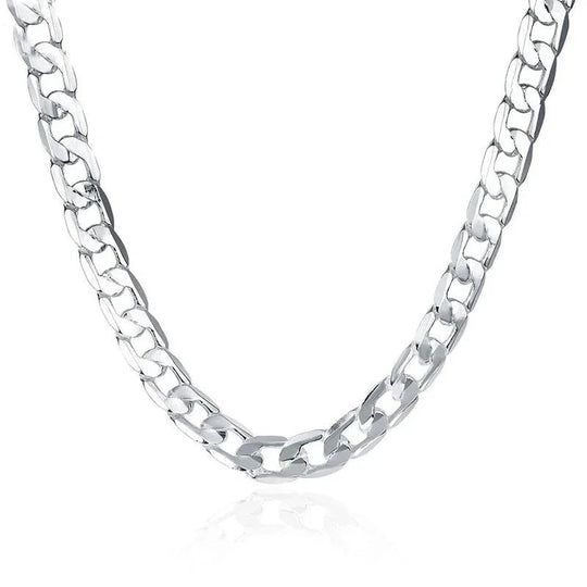 925 Sterling Silver Necklace For Men's women 16/18/20/22/24 Inches Classic 6MM Chain Luxury Jewelry Wedding Christmas Gifts Beauty hair & fashionfj