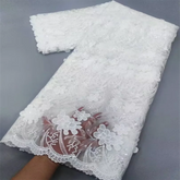 White Nigerian Lace Fabric 2023 High Quality African Net Lace Fabric With Sequins Embroidery Fabric For Wedding 5Yards Beauty hair & fashionfj