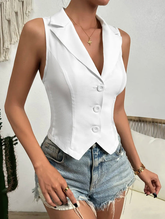 2024 spring new women's fashion Europe and the United States style casual slim vest vest vest Beauty hair & fashionfj