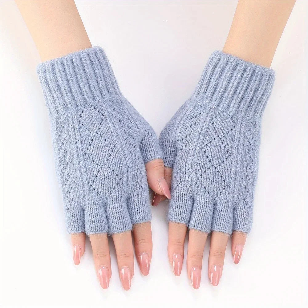 Thermal Winter Half Finger Knitted Gloves for Men and Women -Warm, Breathable and Comfortable for Outdoor Activities and Fitness