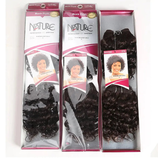 Short Jerry Curl Hair Weave Bundles 2Pcs/Set Brazilian Hair Weave Bundles 12A Remy Human Hair Extensions Natural Brown Remy Beauty hair & fashionfj