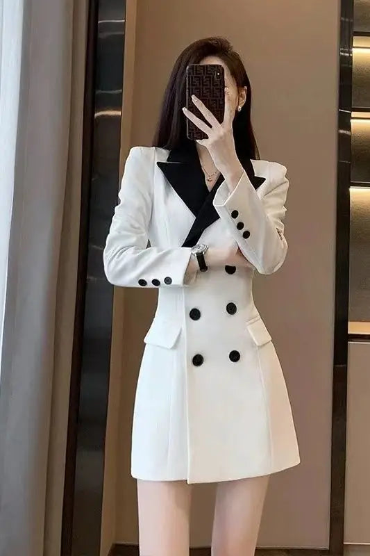 Long-sleeved Waisted Suit Dress for Women in Spring New Commuting High-end Temperament Professional Slim Skirt Beauty hair & fashionfj