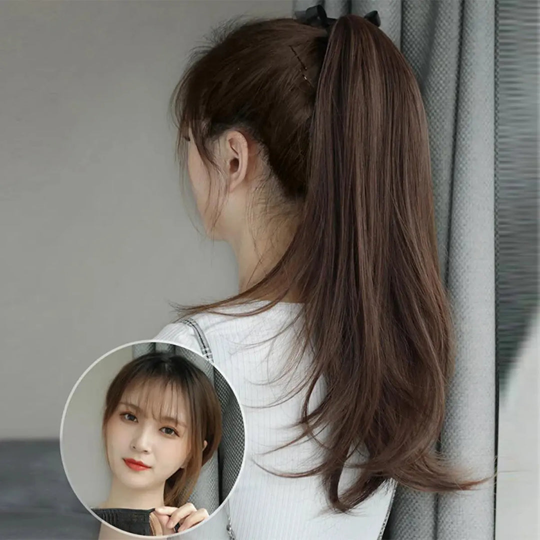 Elegant Women's Straight Hair Ponytail Extensions Long Stylish Synthetic Hair for Daily Use Easy Drawstring Attachment Beauty hair & fashionfj