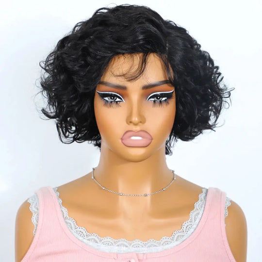 Sleek Bodywave Human Hair Wigs For Women Short Pixie Cut Lace Wigs 100% Real Brazilian Body Wave Lace Wigs With Baby Hair Beauty hair & fashionfj
