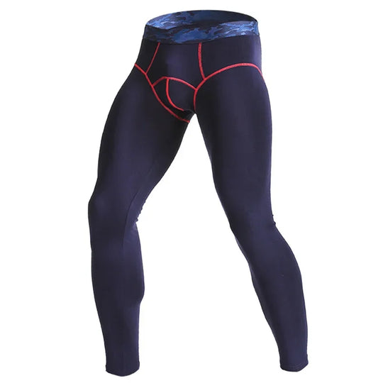 men's leggings long johns tight and thin thermal pants fashionable solid color mid-waist close-fitting pants