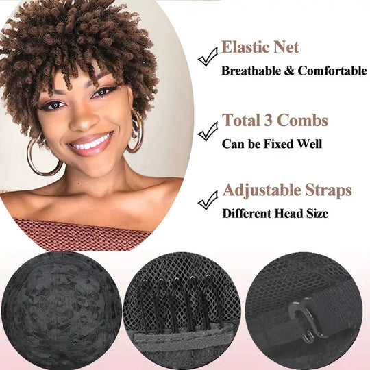 Synthetic Short Dreadlock Wig Afro Curly Twist Wig Faux Locs Wig Kinky Curly Dreadlock Wig for Women Daily Use