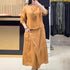Casual O Neck Top Pullover & A-Line Skirts Cotton Linen Set Woman 2 Pieces Beauty hair & fashionfj