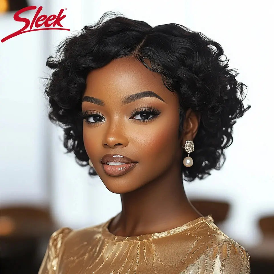 Sleek Bodywave Human Hair Wigs For Women Short Pixie Cut Lace Wigs 100% Real Brazilian Body Wave Lace Wigs With Baby Hair Beauty hair & fashionfj