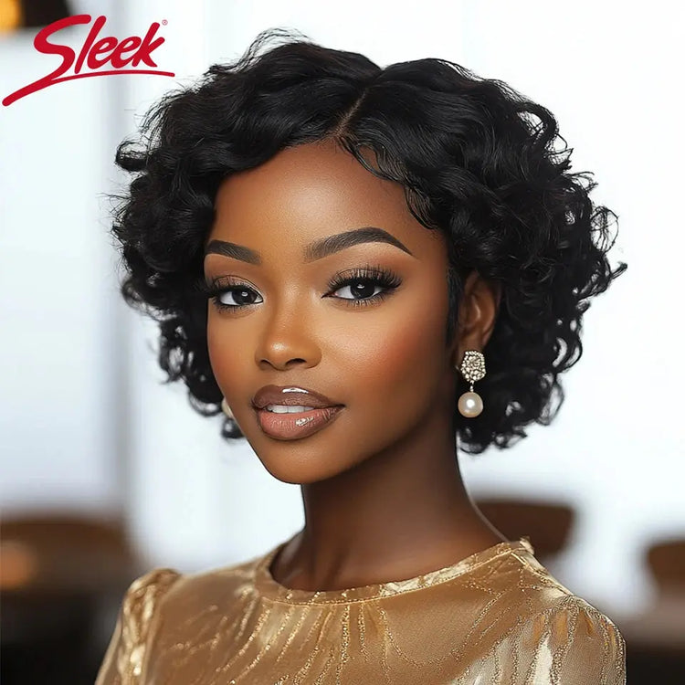 Sleek Bodywave Human Hair Wigs For Women Short Pixie Cut Lace Wigs 100% Real Brazilian Body Wave Lace Wigs With Baby Hair Beauty hair & fashionfj