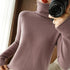 Soft Turtleneck Long Sleeve Sweater for Women 2025 Korean All-Match Solid Women&
