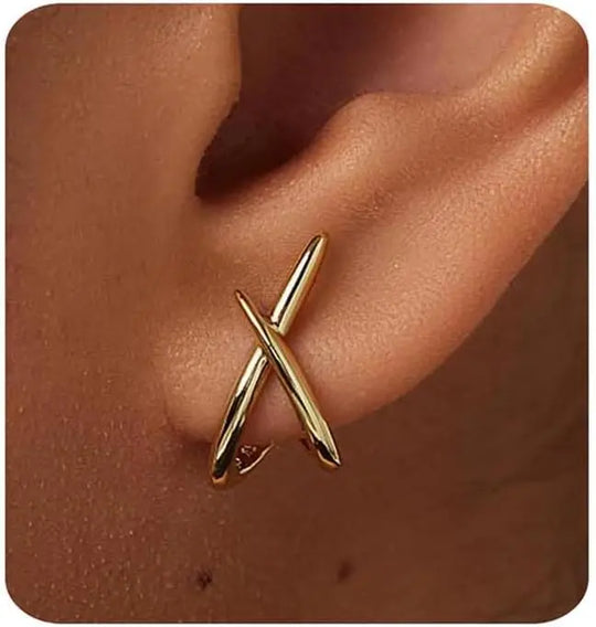 Gold Earrings for Women Trendy, 14K Gold Plated Dainty Simple Minimalist Hypoallergenic Stud Earring for Teen Gifts Jewerlry