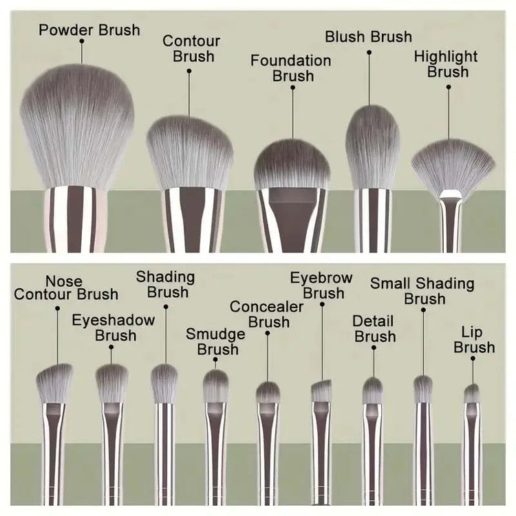 14Pcs Makeup Brushes Soft Fluffy Cosmetic Powder Eye Shadow Foundation Blush Blending Beauty Make Up Brush With Powder Puff Idea Beauty hair & fashionfj