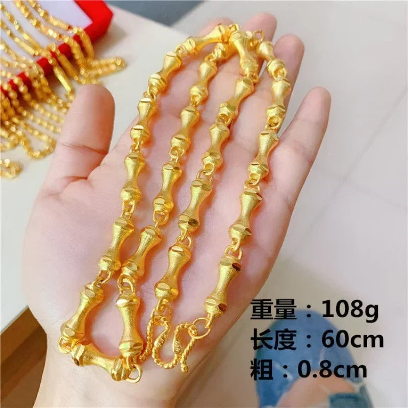 9999 real gold necklace men's 24 K gold necklace personalized new large thick chain transit necklace Beauty hair & fashionfj