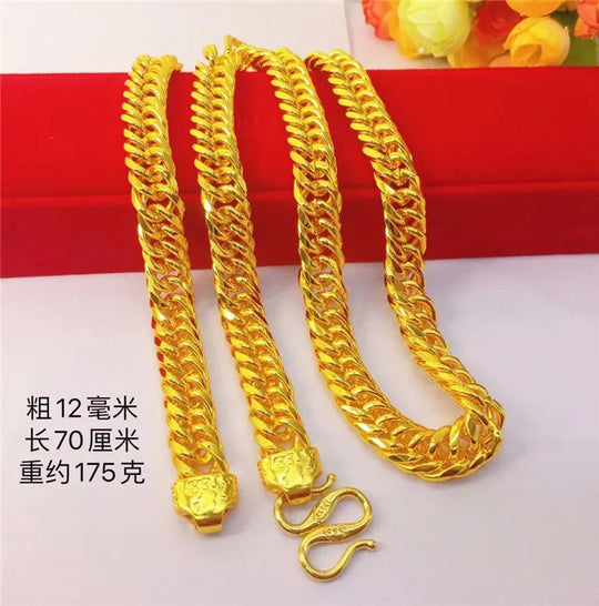 24K Gold Chunky Fu Knot Boss Necklace for Men | AU999 Pure Gold, Bold & Prestigious Beauty hair & fashionfj