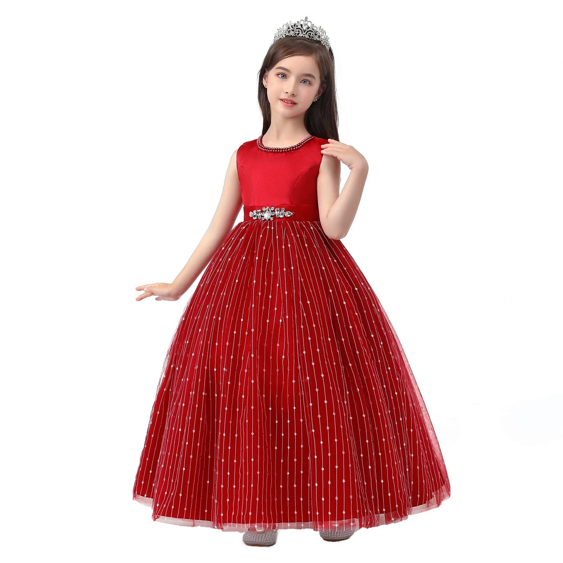 New Princess dress Large children's long dress Girl piano performance dress Festival party dress Beauty hair & fashionfj