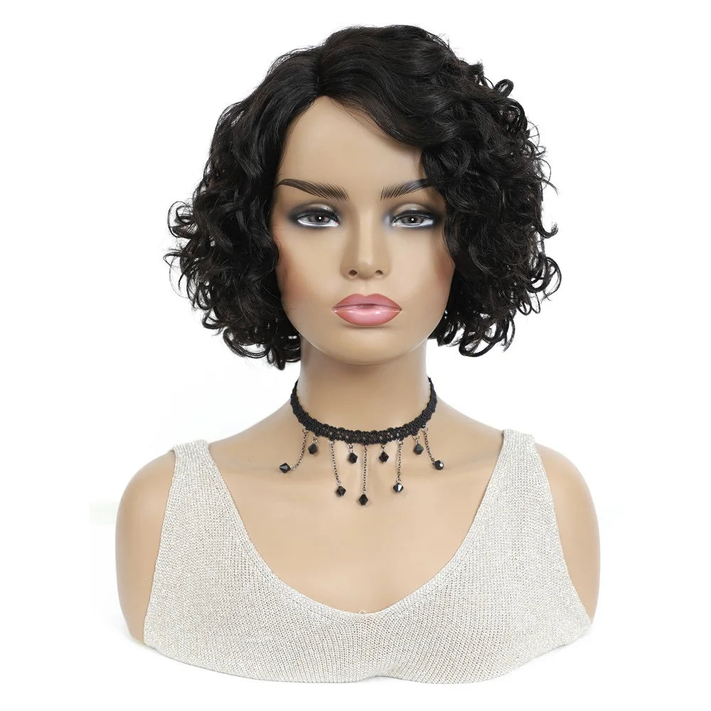 Loose Deep Brazilian Human Hair Wigs For Black Women IJOY Light Brown L Part  Full Machine Made Wigs Non-Remy Hair Wigs Beauty hair & fashionfj