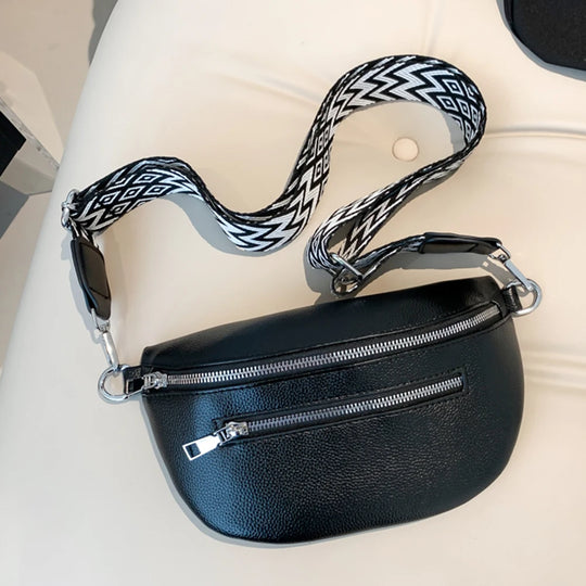 Women Stylish Crossbody Bag with Wide Strap Fashion Sling Bag Multi-pocket Coin Phone Purse Travel Outdoor Bag