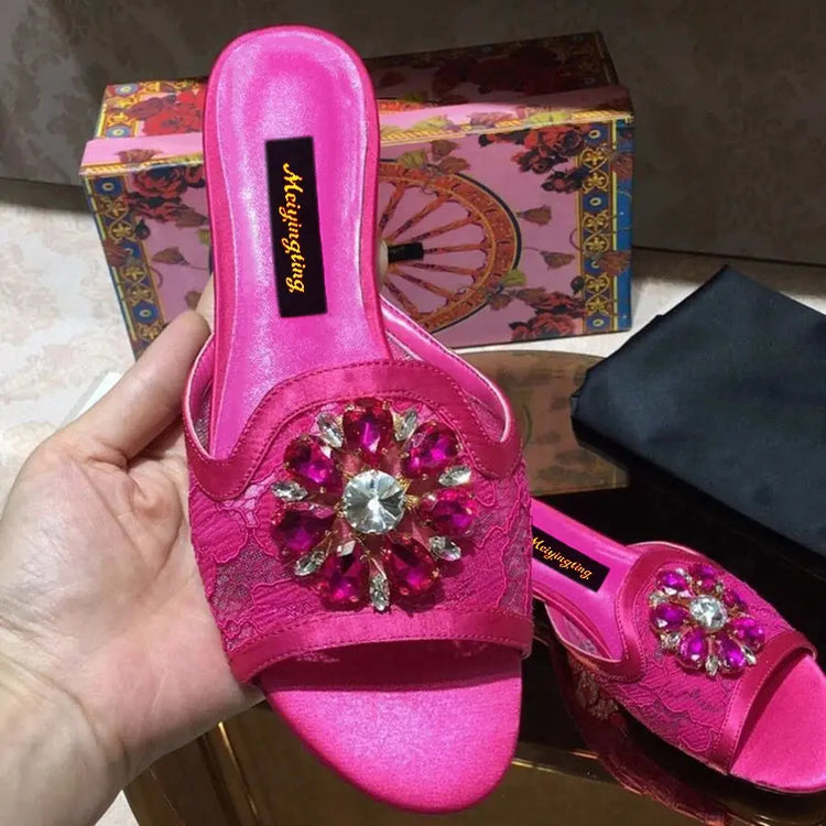 Sparkling Rhinestone Sandals – Glam Up Every Step in Style Beauty hair & fashionfj