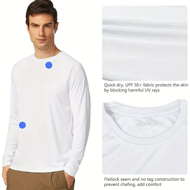Men's Sun Protection shirts Summer UPF 50+ Long Sleeve Quick Dry Men Shirts Breathable Hiking Fish Performance Tops UV-Proof Beauty hair & fashionfj