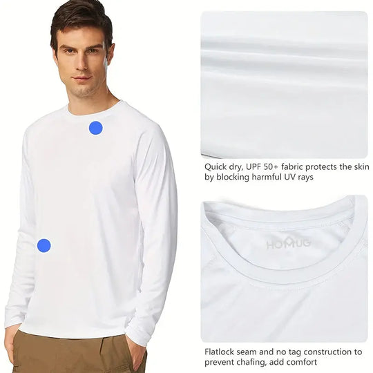 Men's Sun Protection shirts Summer UPF 50+ Long Sleeve Quick Dry Men Shirts Breathable Hiking Fish Performance Tops UV-Proof Beauty hair & fashionfj