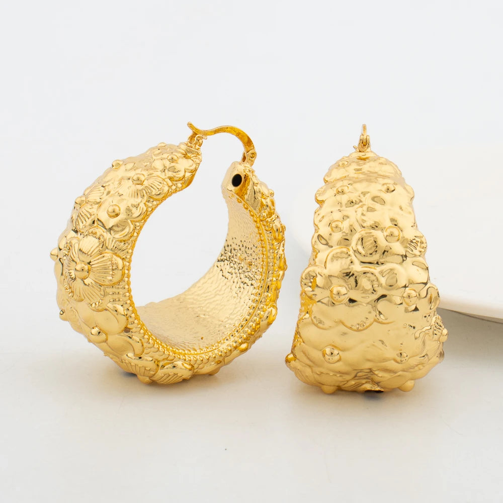 Large Earrings for African American 18k Gold Plated Jewelry Fashion Beautiful Dubai Women Hoope Earring Wholesale