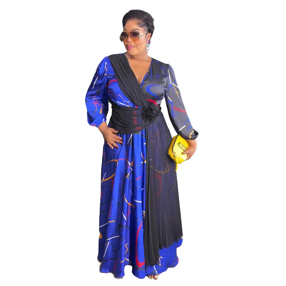 Plus Size African Party Long Dresses for Women 2025 New Dashiki Ankara Print Evening Gowns Turkey Outfits Robe Africa Clothing