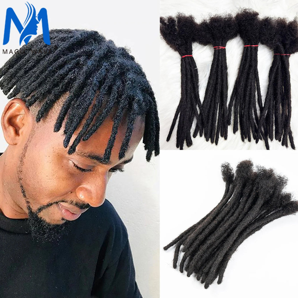 0.6cm Thickness Real Human Hair Dreadlock Extensions for Men/Women Full Handmade Permanent Locs Extensions Human Hair 4-8 Inches Beauty hair & fashionfj